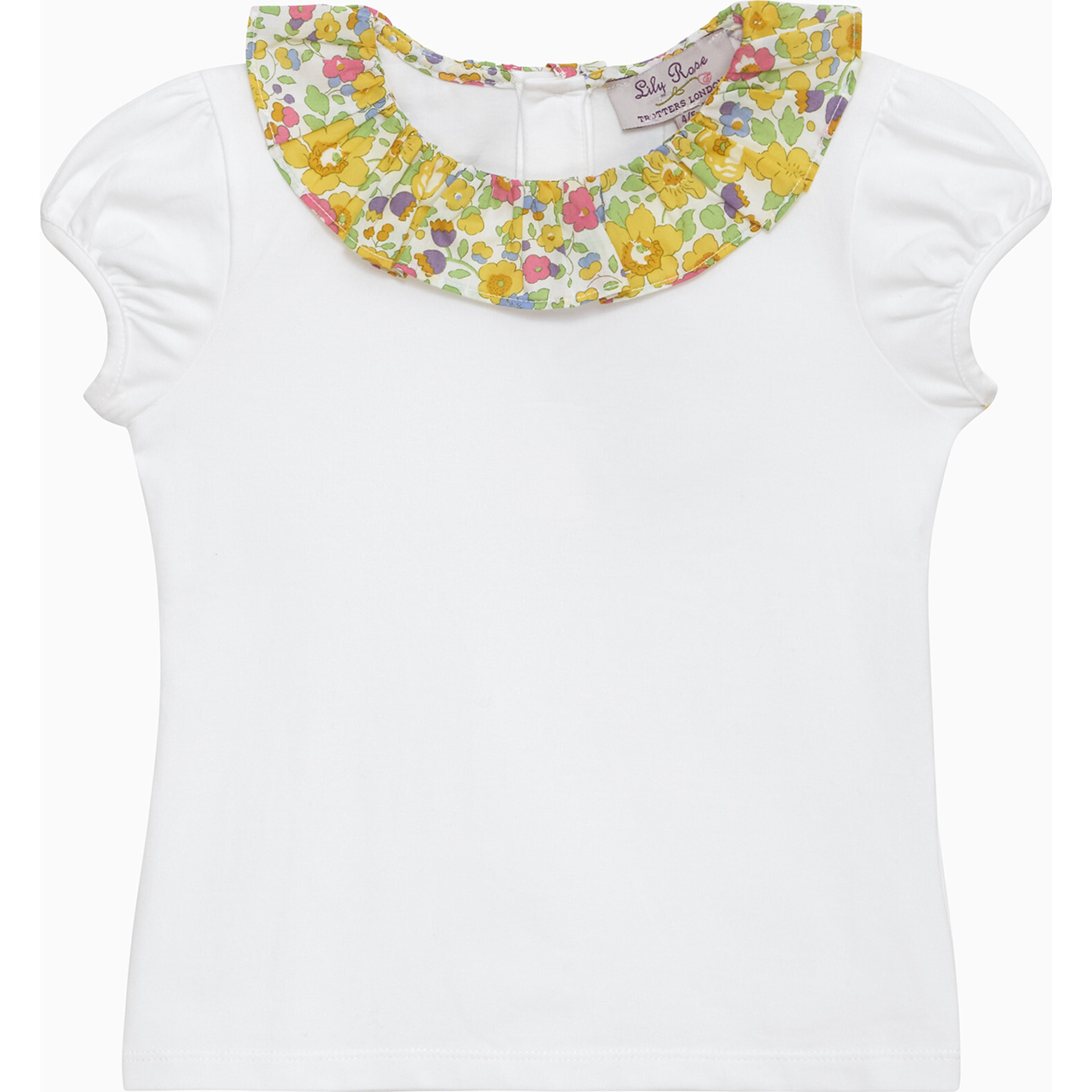 Liberty Print Betsy Willow Collar Jersey Top, Yellow Betsy - Blouses - 1
