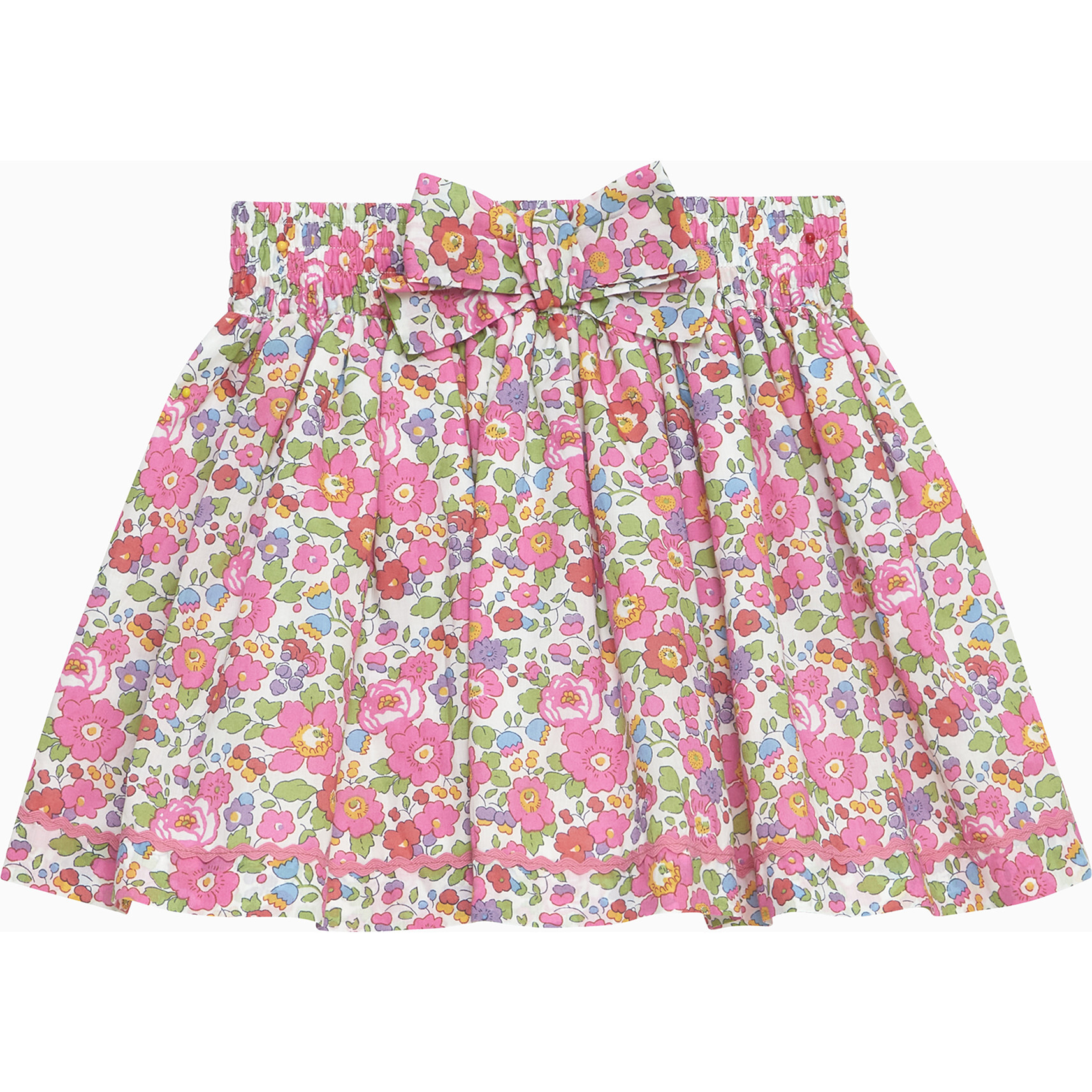 Liberty Print Betsy Bow Skirt, Pink Betsy - Skirts - 1