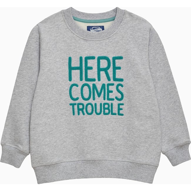 Here Comes Trouble Sweatshirt, Grey And Green