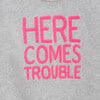 Here Comes Trouble Sweatshirt, Grey And Pink - Blouses - 3