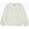 Floral Pie Crust Blouse, White Floral - Blouses - 1 - thumbnail