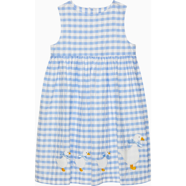 Gingham Duck Dress, Blue Gingham - Trotters London Dresses