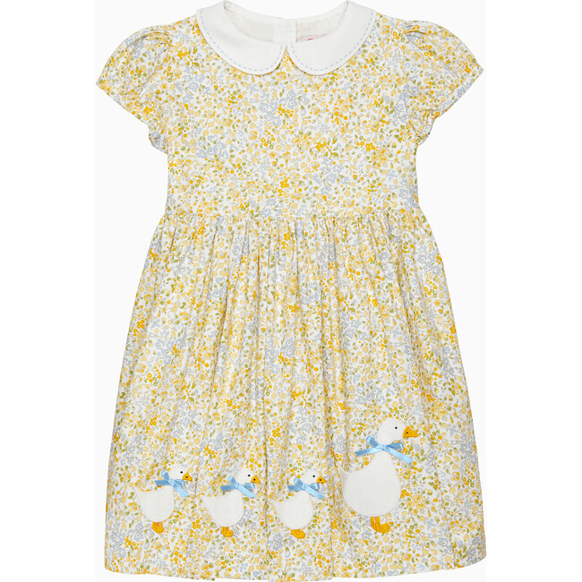 Floral Bloom Duck Dress, Lemon & Blue Floral