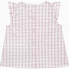 Gingham Ruffle Top, Pink Gingham - Blouses - 2