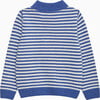 Calum Stripe Half Zip Sweater, Sky Blue Stripe - Sweaters - 2