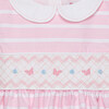 Butterfly Smocked Dress, Pink Stripe - Dresses - 3