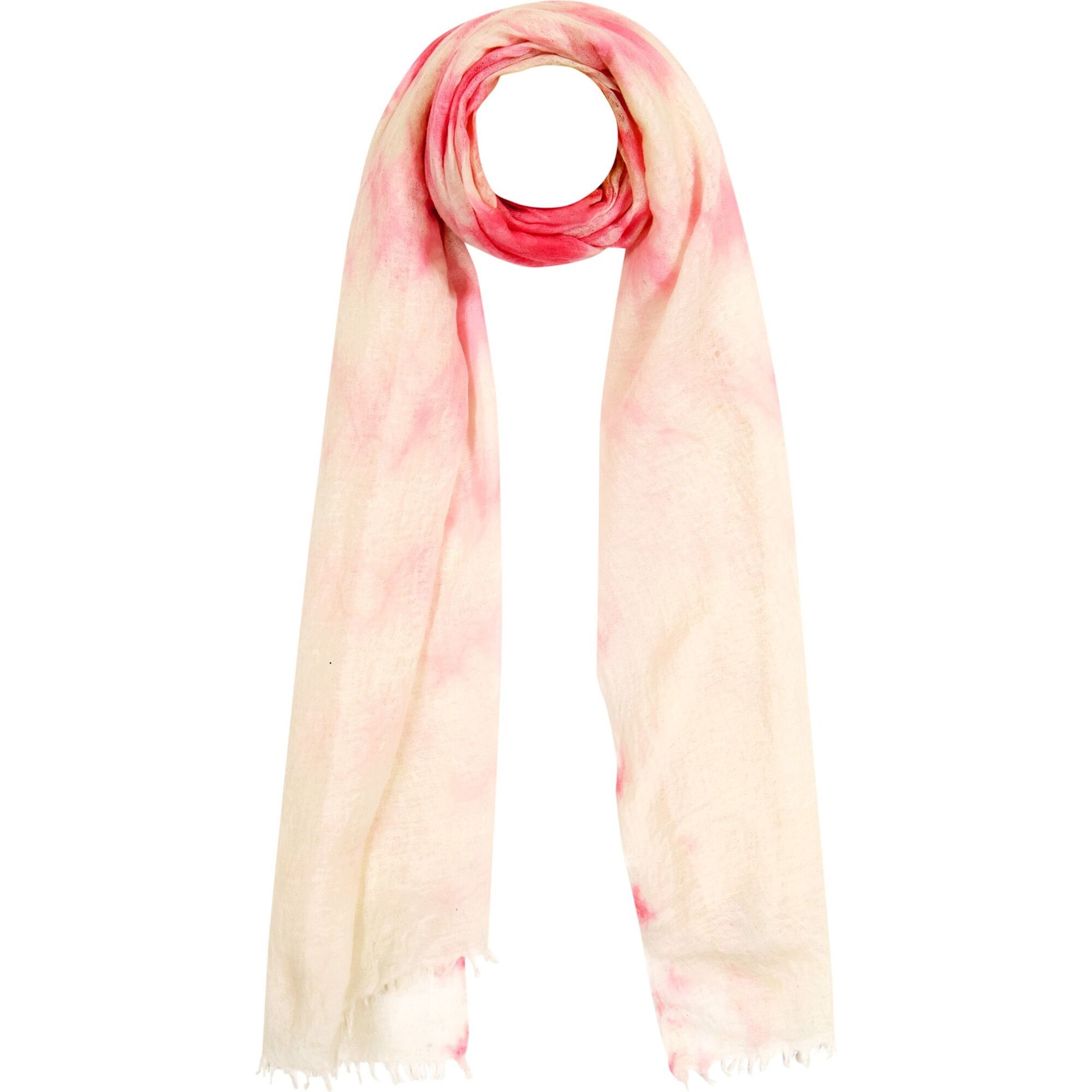 Cashmere Hand-Dip Dye Saline Pareo Scarf, Blush Pink - Scarves - 1
