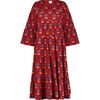 Women's Suri Bell Sleeve Tiered Skirt Maxi Dress, Bordeaux - Dresses - 1 - thumbnail