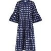 Women's Suri Bell Sleeve Tiered Skirt Maxi Dress, Midnight Blue Ikat - Dresses - 1 - thumbnail