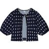 Women's Marisol Boho 3-Quarter Sleeve Crop Jacket, Midnight Navy Ikat - Jackets - 1 - thumbnail