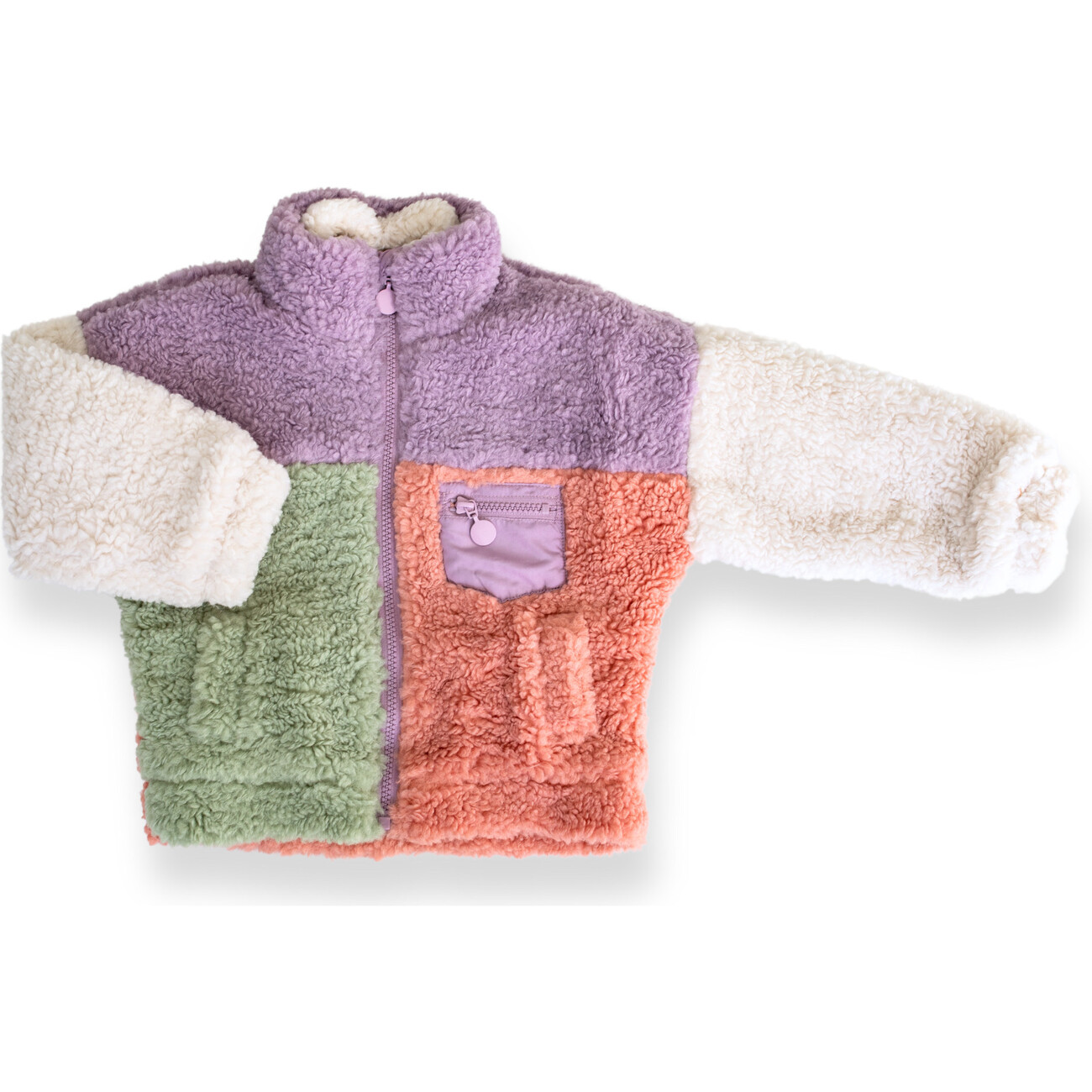 Color Block Fleece Jacket, Pastels - Everyway Outerwear