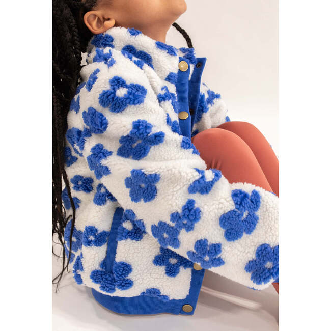 Flower Power Fleece Jacket, Royal Blue - Fleece & Sherpa Jackets - 4