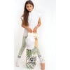 Bliss Relaxed Short Sleeve Drawstring Hoodie, White - Sweaters - 2