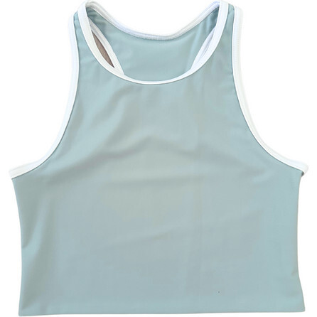 Bliss American-Style UV-Resistant Piped Sport Bra, Sage - Tank Tops - 1