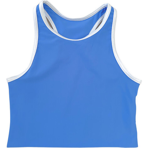 Bliss American-Style UV-Resistant Piped Sport Bra, Azure Blue - Tank Tops - 1