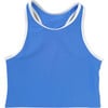 Bliss American-Style UV-Resistant Piped Sport Bra, Azure Blue - Tank Tops - 1 - thumbnail