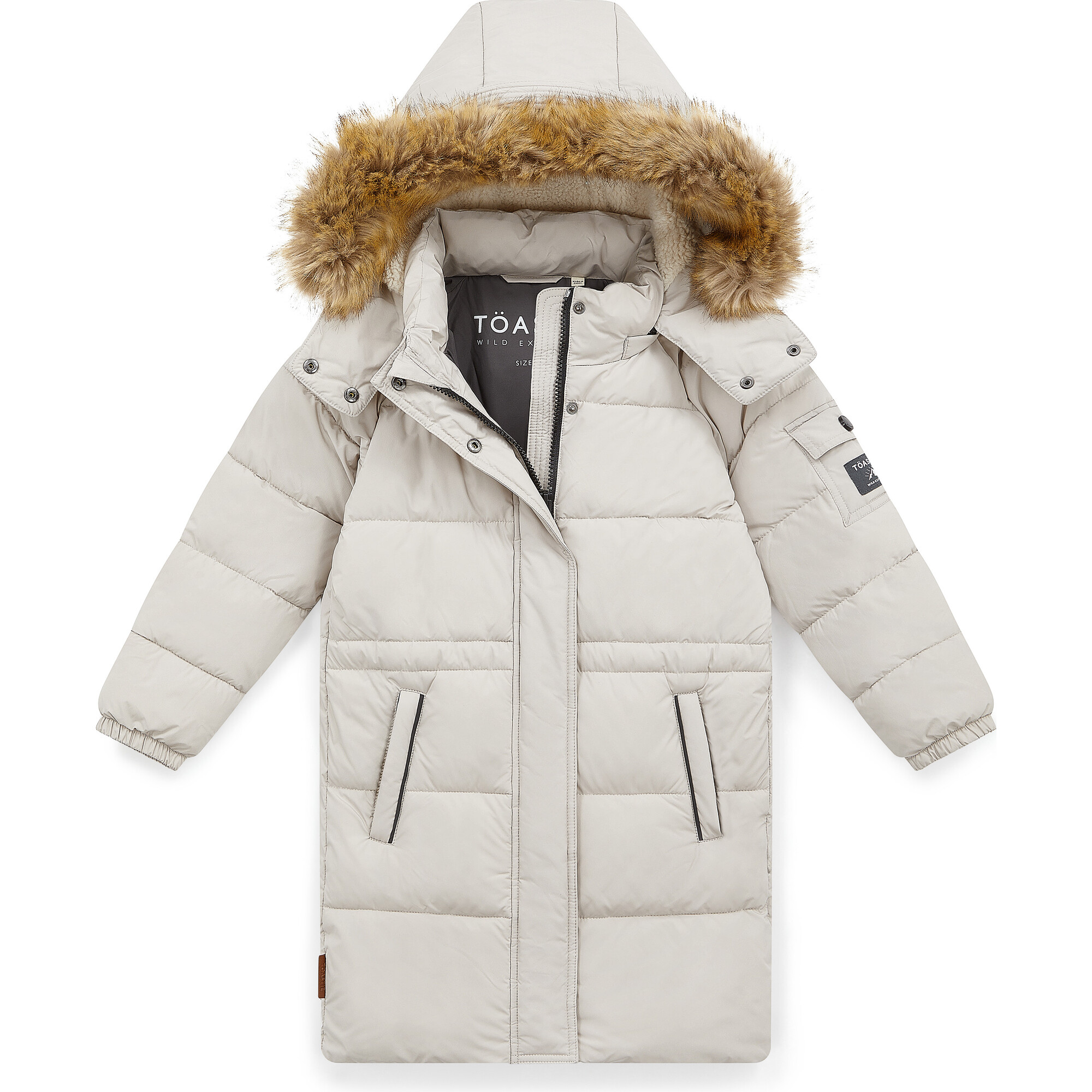 Wild Explorer Lunar Sherpa Lined Hooded Puffer Parka, Winter White - Parkas - 1