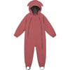 Waterproof Packable Double Zipper Hooded Puddlesuits, Rose Pink Bunny - Overalls - 1 - thumbnail