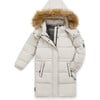 Wild Explorer Lunar Sherpa Lined Hooded Puffer Parka, Winter White - Parkas - 3