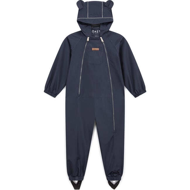 Waterproof Packable Double Zipper Hooded Puddlesuits, Ink Navy