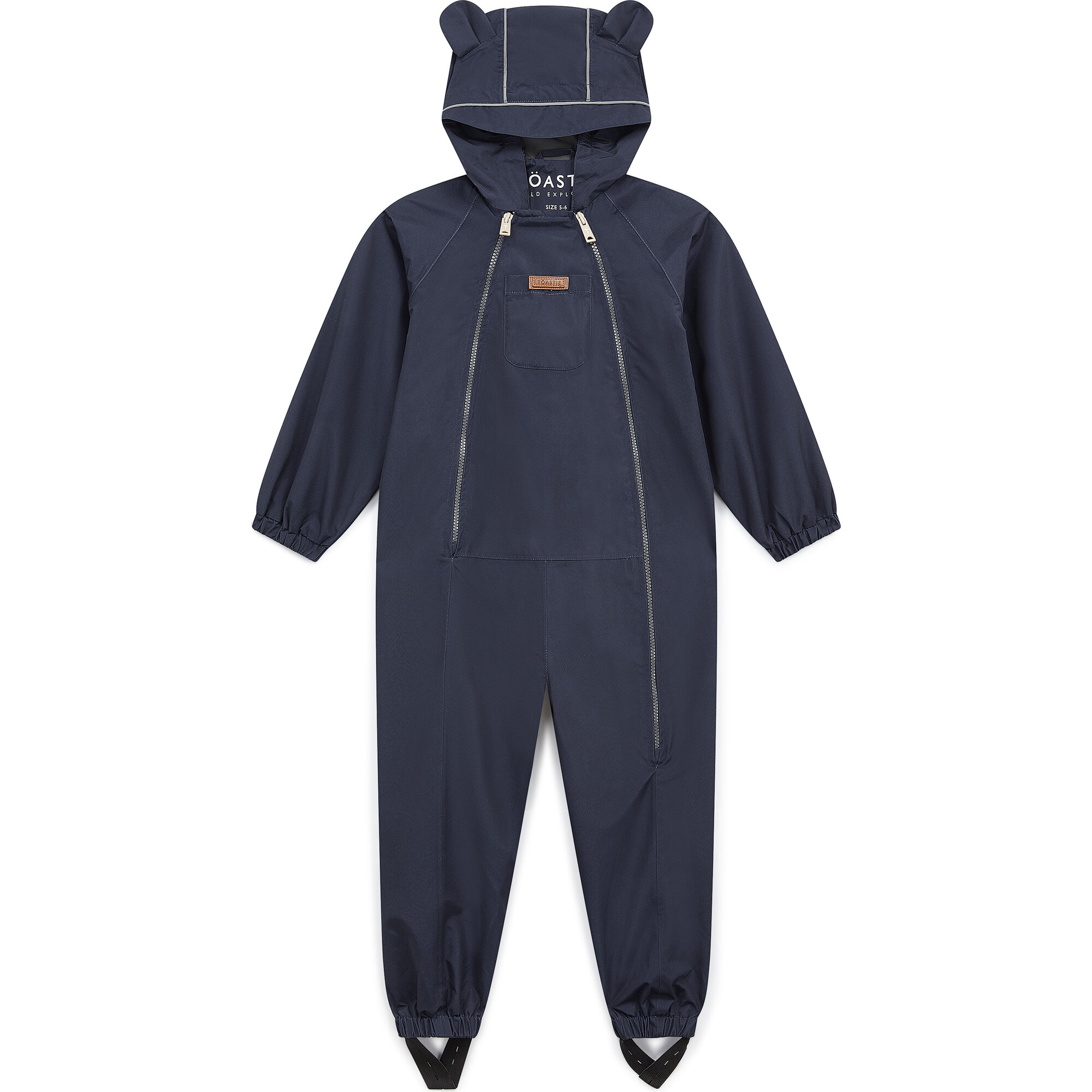 Waterproof Packable Double Zipper Hooded Puddlesuits, Ink Navy - Overalls - 1