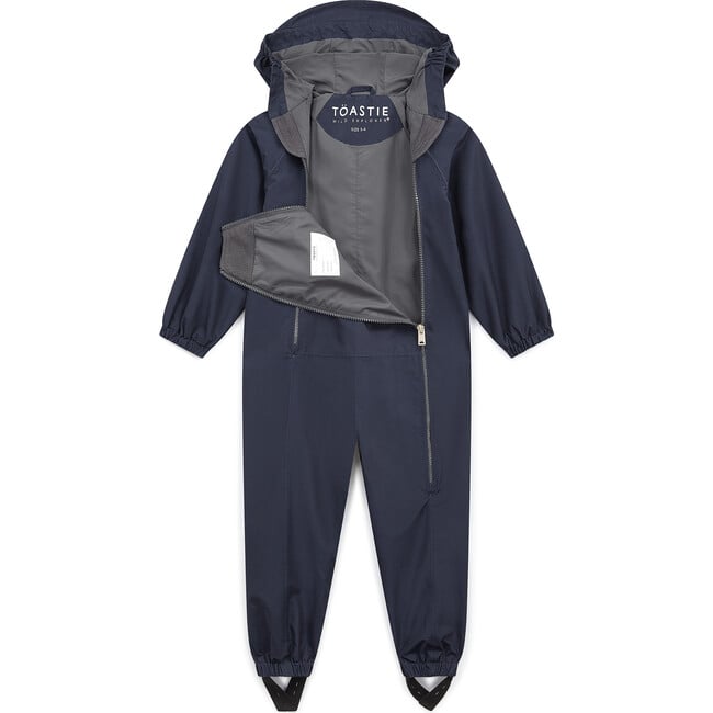 Waterproof Packable Double Zipper Hooded Puddlesuits, Ink Navy - Overalls - 3