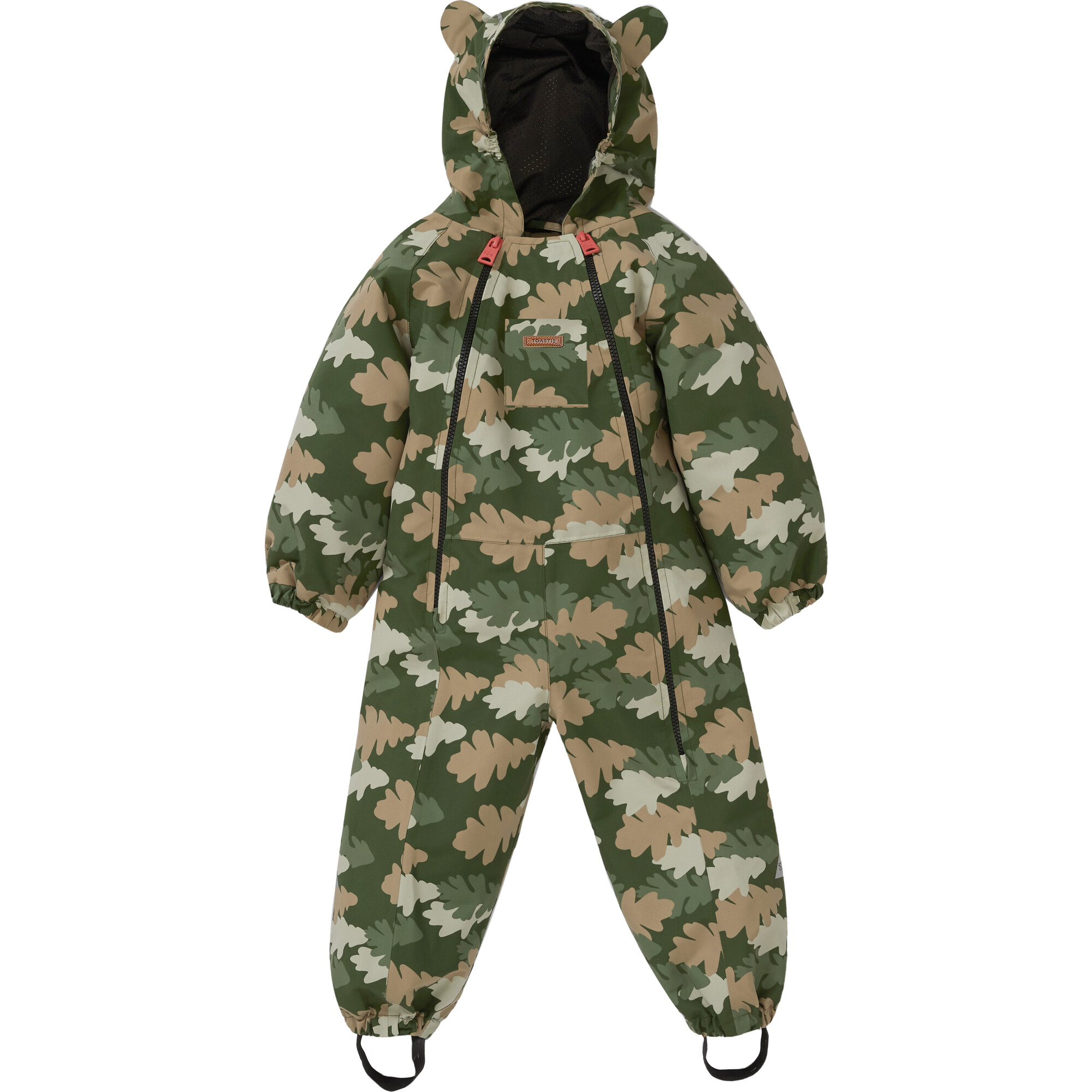 Waterproof Packable Double Zipper Hooded Puddlesuits, Leaf Camo - Overalls - 1