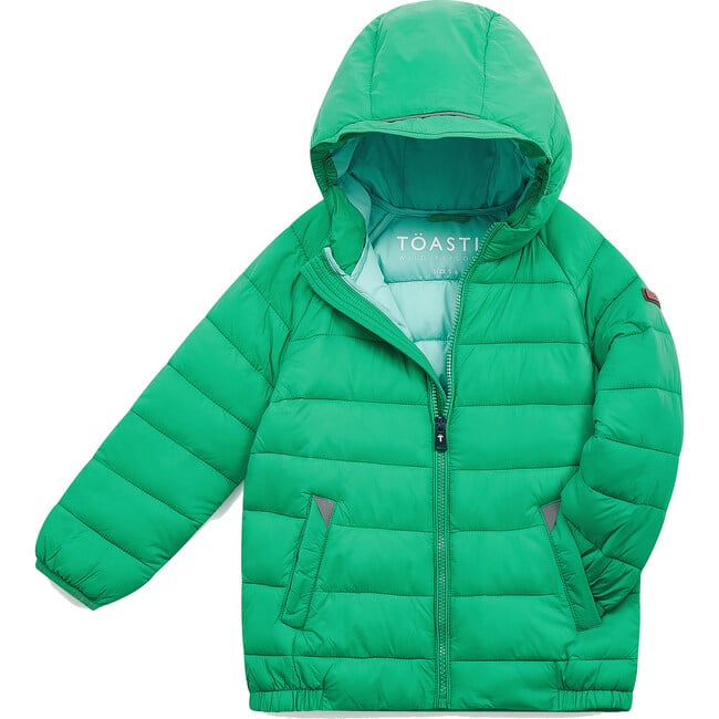 Pack-A-Way Mountain Zipper Hooded Puffer Jacket, Mountain Green - Jackets - 3