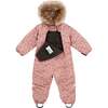 Fleece Lined Waterproof Padded Double Zipper Winter Suit, Winter Floral - Snowsuits - 2