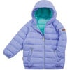 Pack-A-Way Mountain Zipper Hooded Puffer Jacket, Lavender - Jackets - 3