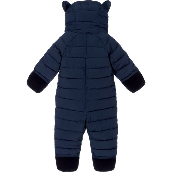 Cloud Eco-Down Fill Quilted Double Zipper Hooded Pramsuit, Ink Navy - Snowsuits - 2