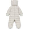 Cloud Eco-Down Fill Fur Trim Quilted Hooded Pramsuit, Winter White - Snowsuits - 2