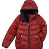 Eco Reversible Padded Snug Hooded Puffer Jacket, Ink Navy & Burgundy - Jackets - 4