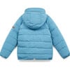 Eco Reversible Padded Snug Hooded Puffer Jacket, Cloud Blue & Fern - Jackets - 3