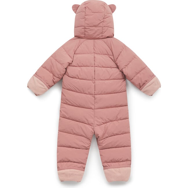 Cloud Eco-Down Fill Quilted Double Zipper Hooded Pramsuit, Damask Pink - Snowsuits - 2