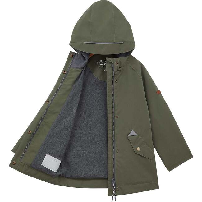 All Season Waterproof Zipper Hooded Raincoat, Sage Green - Raincoats - 4