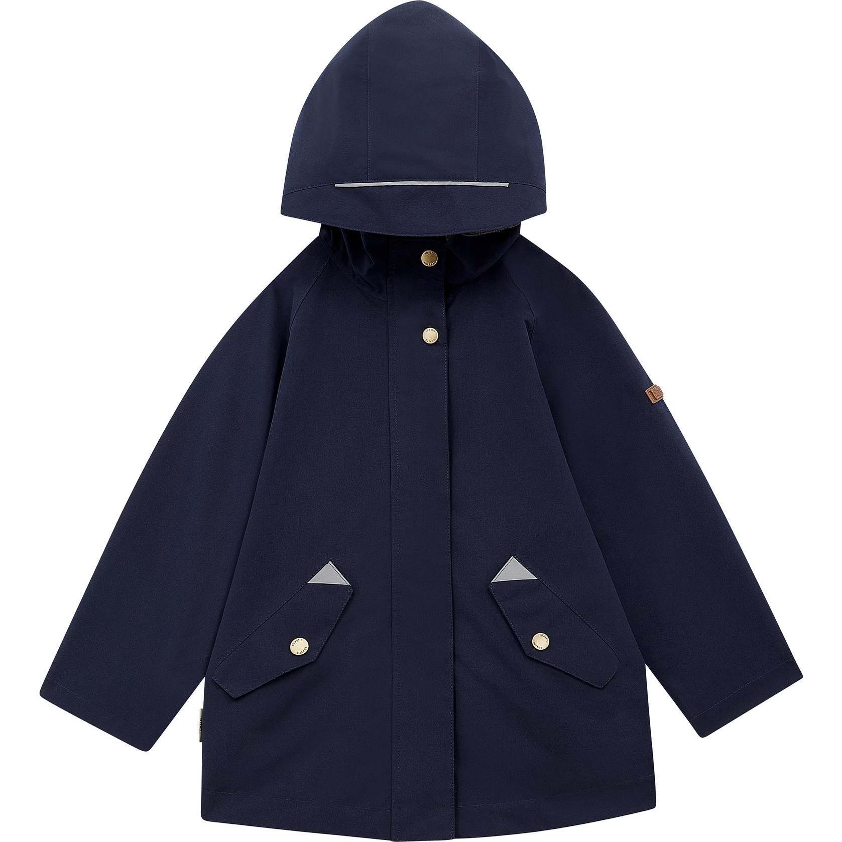 All Season Waterproof Zipper Hooded Raincoat, Marine Navy - Raincoats - 1