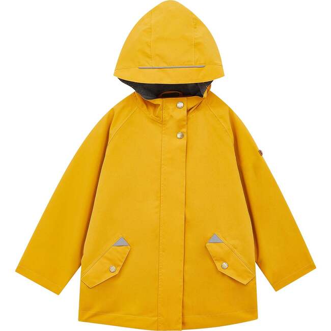 All Season Waterproof Zipper Hooded Raincoat, Sunny Yellow