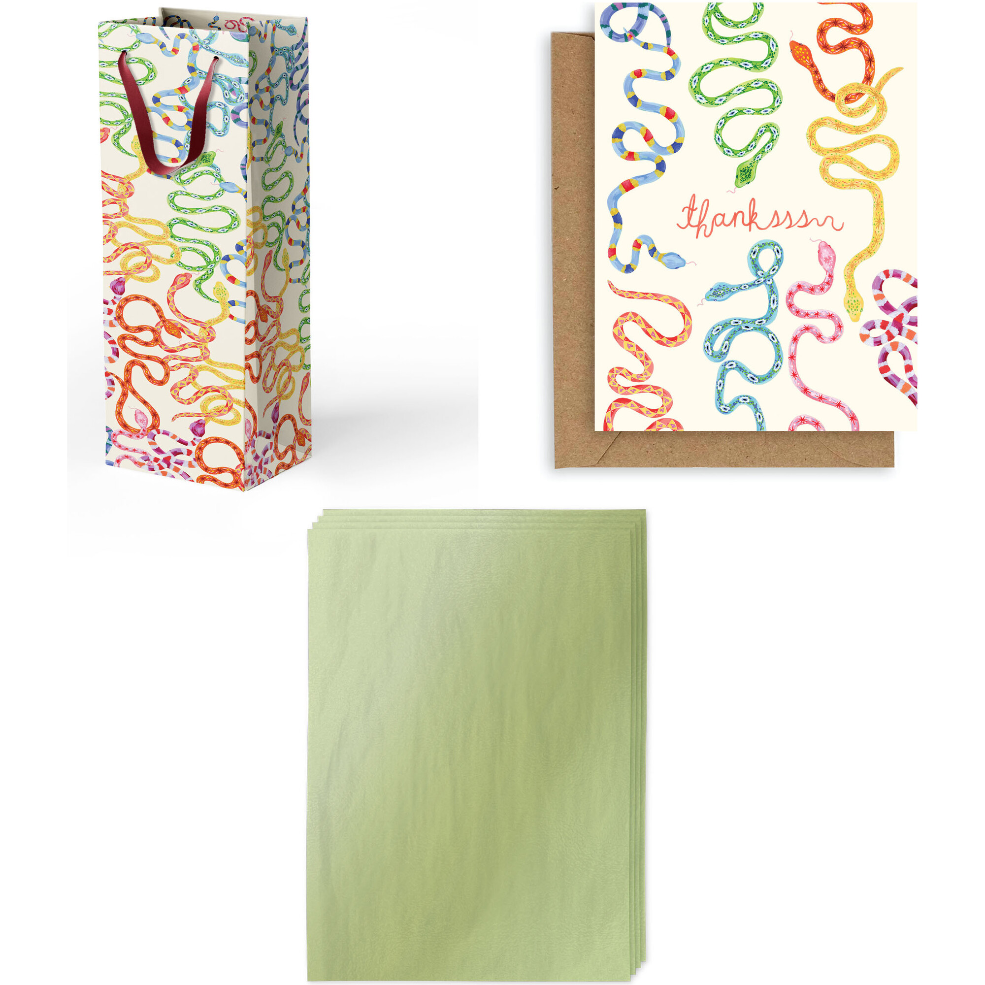 Snakes All You Need Is The Wine Gift Bundle, Multicolors - Paper Goods - 1