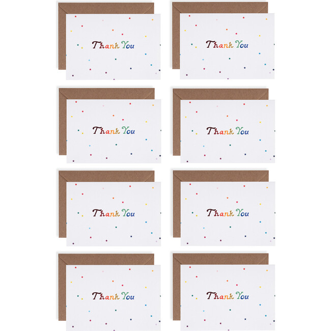 Rainbow Stars Thank You Card Set, Multicolors (Box Of 8) - Paper Goods - 2