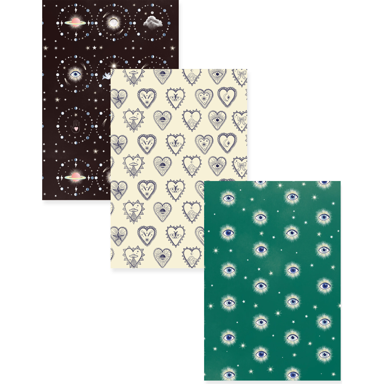 Charms Matte Digital Print Cover Notebook, Multicolors (Pack Of 3) - Paper Goods - 1
