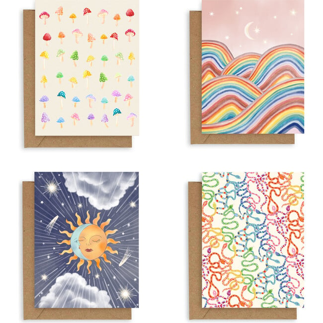 Digital Print Blank Card Bundle, Multicolors (Pack Of 4)