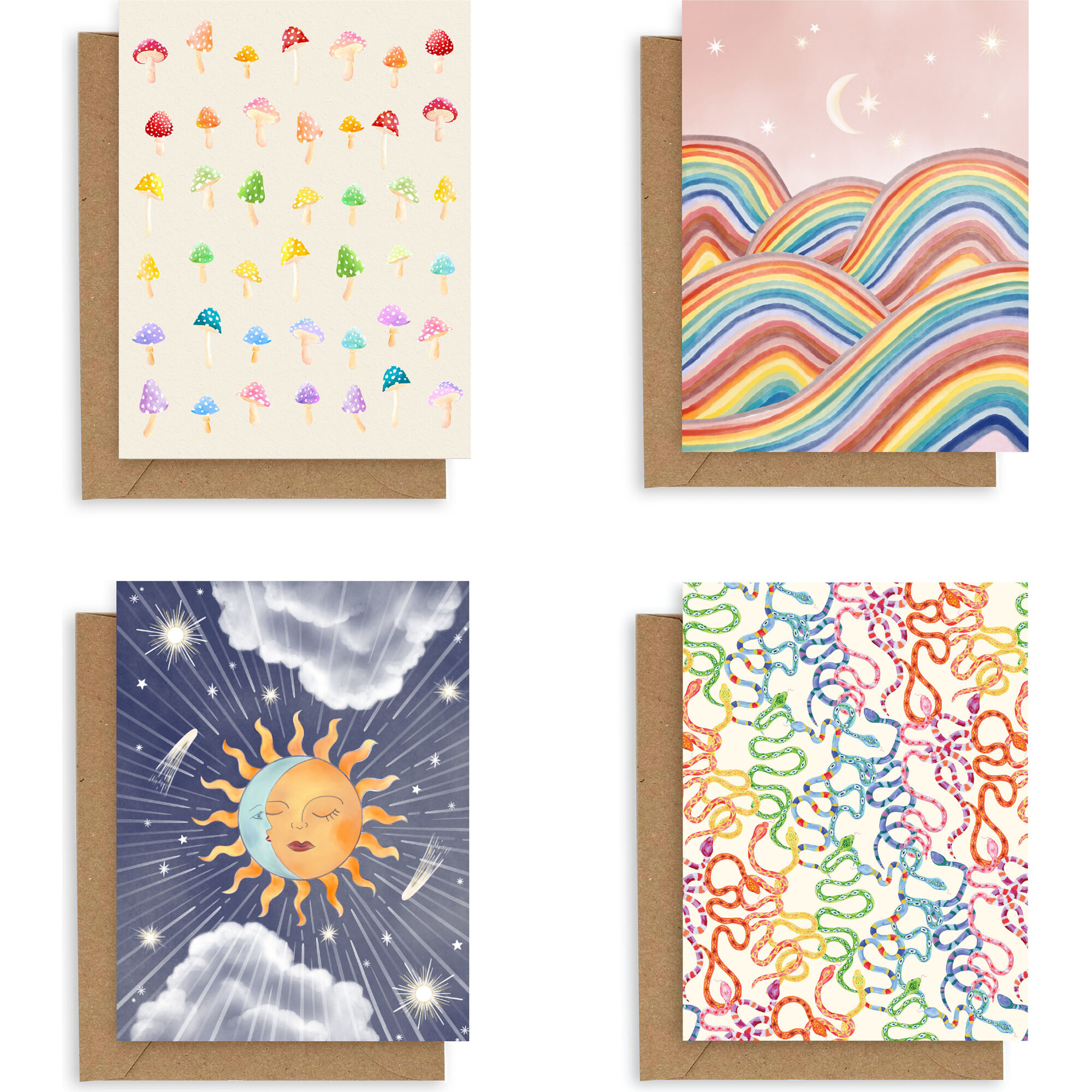 Digital Print Blank Card Bundle, Multicolors (Pack Of 4) - Paper Goods - 1