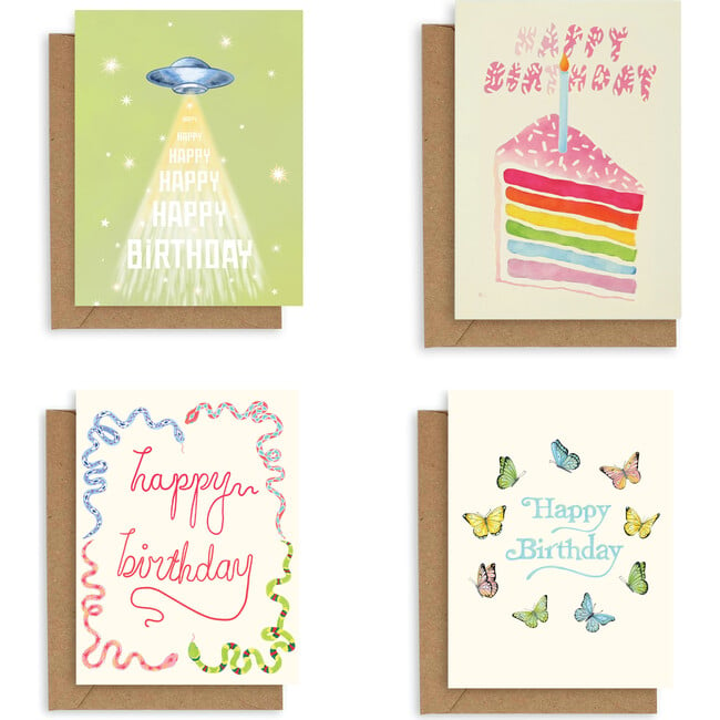 Digital Print Birthday Card Bundle 2, Multicolors (Pack Of 4)