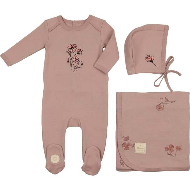 Flower Sketch Layette Set Rose