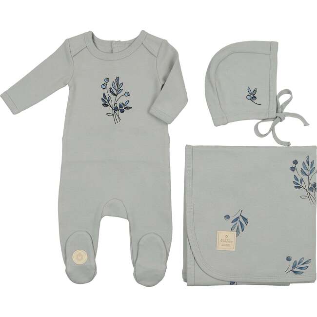 Flower Sketch Layette Set Pearl Blue