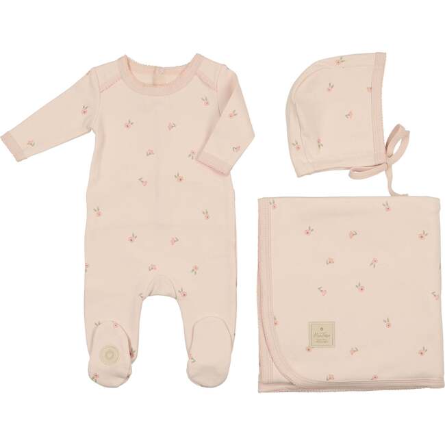 Cascade of Blossoms Layette Set Barely Pink