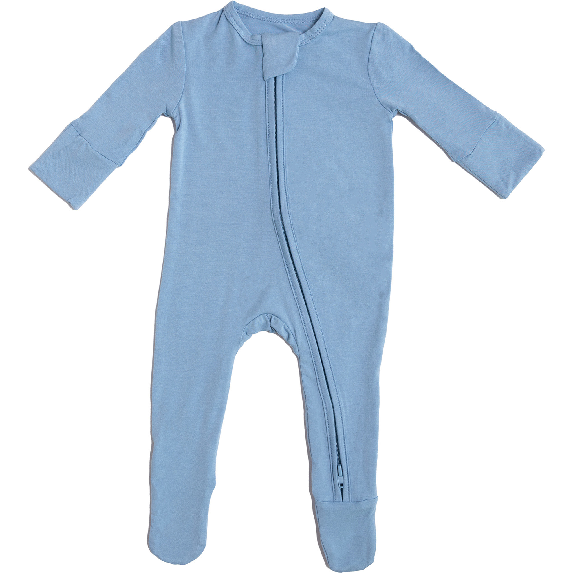 Zip Footie, Hydrangea Blue - Footie Pajamas - 1