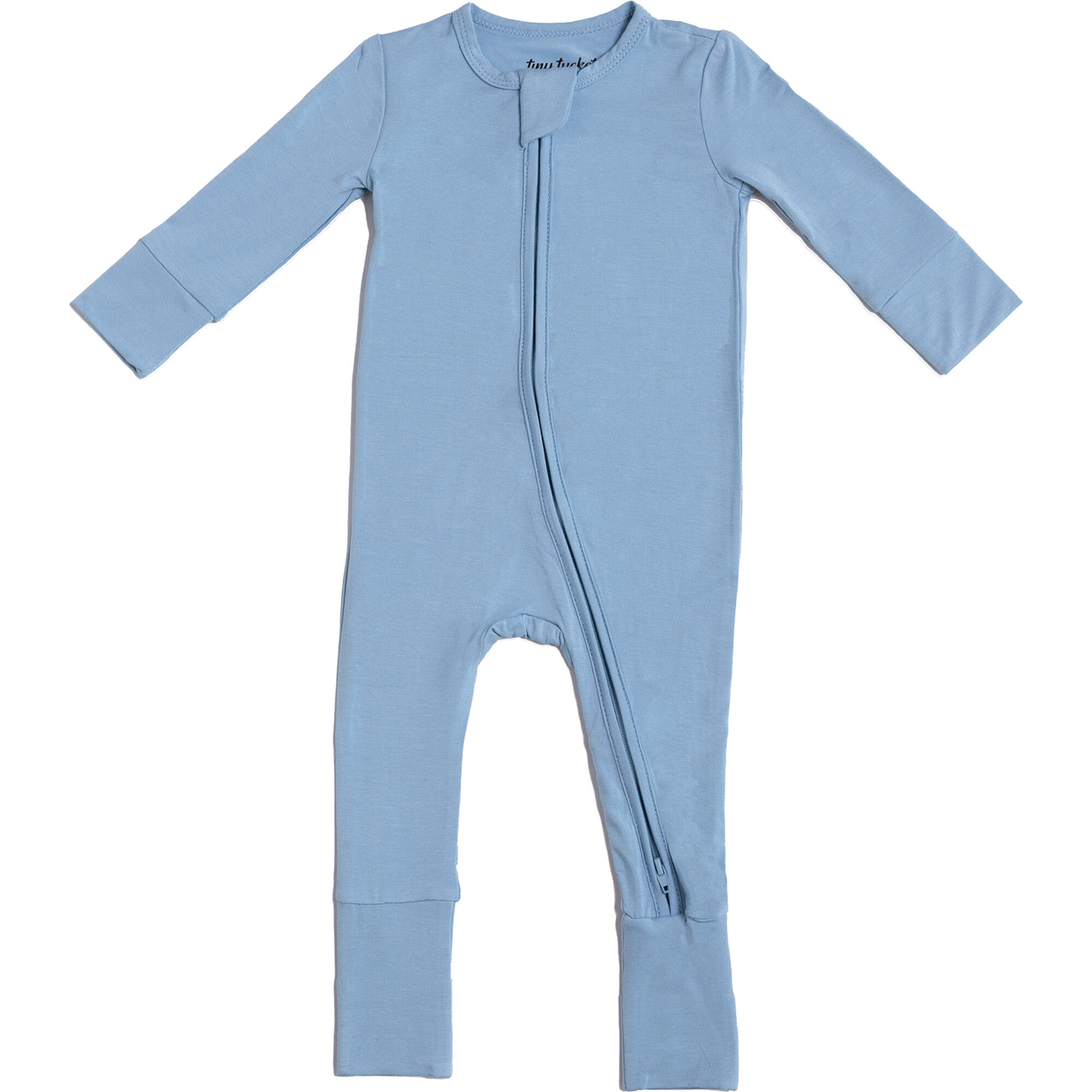 Convertible Zip Footie, Hydrangea Blue - Footie Pajamas - 1
