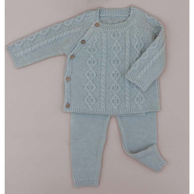 Sea Foam Nordic Knits Set  in 100% Peruvian Cotton, Turquoise